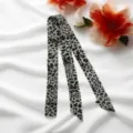 Leopard Print Twilly Scarf Black White Narrow Choker Neck Scarf Fashion Ribbon New - Medium Light Beige Leopard Print 2