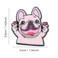 Joli pin's émaillé bouledogue français rose badge en métal accessoire de vêtement pour sacs. - Chien 4