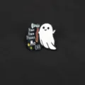 Cute ghost enamel pin funny metal badge for backpack jacket collar clothing accessory - Ghost with Axe (C18-5-781) / Single Piece