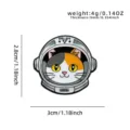 Cute astronaut cat enamel pin, calico cat badge brooch for backpack and clothing decoration variant - Calico Cat Astronaut (E16-5-706)