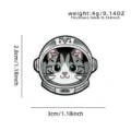 Cute space astronaut cat enamel pin, grey tabby kitten badge for backpack and clothes. - Grey Tabby Cat Astronaut (E16-5-707)