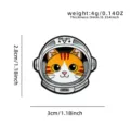 Cute astronaut cat enamel pin for backpack, stylish cartoon metal badge accessory. - Orange Cat Astronaut (E16-5-709)