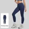 Leggings da yoga fitness senza cuciture a vita alta da donna, pantaloni sportivi. - Taglia S / Pantaloni e gonne / Blu Reale