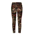 Leggings da donna con stampa teschio rose stile punk gotico pantaloni fitness yoga elasticizzati - 3XL / Parte Inferiore (Stile 1)