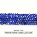 2mm facettierte natürliche Lapislazuli Edelstein Perlen Strang für DIY Schmuckherstellung. - Facettierter 7A Natürlicher Lapislazuli