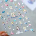 3D geprägte Meerjungfrau Nagelaufkleber, Sommer Ozean Thema Muschel Seestern Sticker. - TS-1270 Barbie-Meerjungfrau - Neues Relief