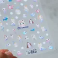 Süße Aquarell Meerjungfrau Nagelaufkleber transparente Meer Thema Für Mädchen - TS-1277 Barbie-Meerjungfrau