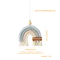 Handmade macrame rainbow car hanging ornament with wooden beads and cute drive safe leather tag. - Grey Multi (K68748)