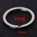 Flat metal key ring 25mm outer diameter double layer smooth surface keychain hardware accessory - 25mm (20 Pieces/Pack)