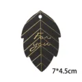 Étiquettes cadeaux feuille noir et or 7x4.5cm en papier pour emballage de boulangerie. - Style Feuille 2 / 50 Pièces/Paquet / Noir