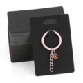 6x9cm black jewelry display cards with cute pink keychain and crystal flower charms. - 50Pcs/Bag / Black