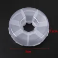 Transparent plastic round storage box multi-grid pill and jewelry organizer size 9cm - 7 Grids (9x2.2cm)