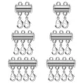 Multi-strand magnetic tube lobster clasps set for jewelry DIY necklace connectors detail. - 2-Row Magnetic Clasp / Pack of 2 / Silver