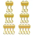 Magnetic tube clasp multi strand lobster clasps gold jewelry connectors for diy necklaces bracelets - 2-Row Magnetic Clasp / Pack of 2 / Gold