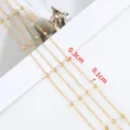 Roestvrijstalen kralenketting detail, gouden DIY sieraden accessoire met afmetingen. - 1m/Pak / Goud