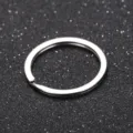 Metal flat key ring double layer stainless steel keychain accessory for DIY crafts and auto keys. - 10 Pieces/Pack (1.5x30mm) / Silver