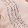 Silver bezel-set crystal zircon chain variant for DIY necklace and bracelet crafting - Clear Rhinestone Chain / Steel