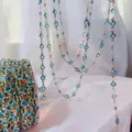 Catena castone cristallo blu fai da te per gioielli, catena dorata per collana. - Catena di Strass Azzurra / Oro KC