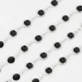 Catena castone argento cristallo nero zircone fai da te per gioielli collana 1m - Catena di Strass Nera / Colore acciaio