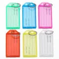 Colorful plastic key tags with metal split rings and insert paper labels in assorted colors. - 5.7x1.8cm / Mixed Color English