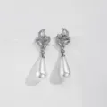 Koreaanse stijl holle wijnstok strass waterdrop parel oorbellen elegante retro sieraden - Hangende Oorbellen (ZPE970) / Witgoud