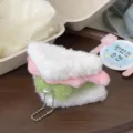 Plush sandwich keychain detailed view, cute plush toy charm for bags, soft food design pendant. - New Sandwich