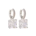 Schitterende vierkante zirkonia oorbellen voor vrouwen elegante zilveren sieraden cadeau - Vierkante Oorbellen (EP5974) / 45mm / Witgoud Verguld + Witte Zirconia