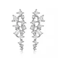 Prachtige zilverkleurige kubieke zirkonia cluster oorbellen, elegante glans en stijl. - Geplatineerde Stijl (EP5505) / Zilver