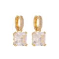 Elegante vierkante zirkonia creolen oorbellen voor dames, luxe vergulde sieraden. - Vierkante Oorbellen (EP5974) / 45mm / Verguld + Witte Zirconia