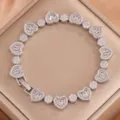 Hart Tussenruimte Strass Stijl - Witgoud Kleur