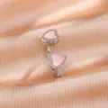 Hart Open Ring / Zilver-Roze Ring