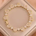 Hart Tussenruimte Strass Stijl - 16K Goud Kleur
