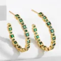 Kastzetting Stijl (EP5539) / Goud met Groene Zirconia