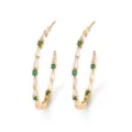 Open Ring Stijl (EP5540) / Goud met Groene en Witte Zirconia