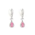 Prachtige roze druppel vormige zirkonia oorknopjes, elegante zoete luxe bruids sieraden. - Waterdruppel Hoop Stijl / Roze Waterdruppel Zirconia