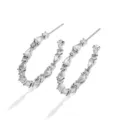 Onregelmatige Traan Zirconia (EP5568) / Zilver met Witte Zirconia