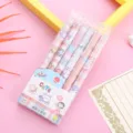 Cute 6-pack 0.5mm press gel pens boxed set with lovely cartoon designs for daily study writing. - Kara Bear / 6-Piece Pack