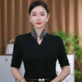 Koreaanse stijl Parel magnetische gesp Sjaal vrouwen mode veelzijdige ketting zijden sjaal - Lange Stijl met Grote Parels / Grijs