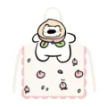 Mignon chien pêche dessin animé coton tablier cuisine cuisson maison bavette anti-tache - 65x75cm Adulte / Chiot Pêche 2