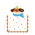 Détail du tablier de chien de dessin animé mignon avec le bord festonné et le motif à pois colorés. - Adulte / Chiot Écharpe 2 Sangle Beige