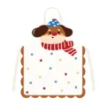 Tablier de cuisine mignon en forme de chien de dessin animé avec des pois, pratique et confortable. - Adulte / Chiot Écharpe 3 Sangle Beige