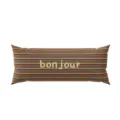 Cojín largo de rayas con estampado bonjour, funda de cojín cómoda para cama y sofá. - 30X50cm (Sin Núcleo) / Cachorro Maillard Crema D (Largo)
