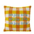 Korean style plaid throw pillow cover, yellow and orange checkered cushion for sofa and bed. - Double-Sided Pattern 35X35cm (Pillowcase Without Insert) / Korean Plaid Pillow C