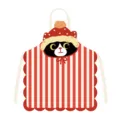 Tablier rayé avec motif de chat mignon de Noël pour la cuisine, la cuisson et les tâches. - Chat Mignon Style 1 / Adulte (65x75cm) / Beige