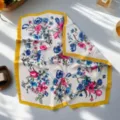 Retro Blumen Seide Quadratisches Tuch Damen Fruehling Sommer Halsuch Halstuch Schal - Stil 2