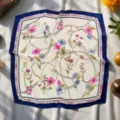 Luxury vintage style chain and floral printed square silk scarf for women fashion accessory. - 7 Selection by Image