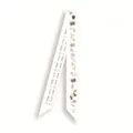 Longue écharpe en soie noire et blanche pour sacs, élégant ruban de cheveux décoratif. - Style 21