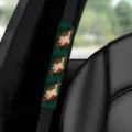 Cute cartoon cat and tomato print car seatbelt shoulder cover for comfortable driving protection. - Tomato Cat
