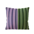 Funda de cojin a rayas retro, diseno de bloques morado y verde para sofa y cama. - Estampado de Doble Cara 35x35cm (Fundas Sin Relleno) / Línea Minimalista Retro A