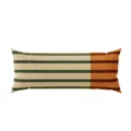 Cojín largo y minimalista de estilo retro con rayas horizontales verdes y naranjas. - Patrón de Doble Cara 30x50cm (Fundas Sin Relleno) / Línea Minimalista Retro C (Largo)